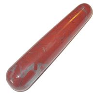 Satin Crystals Jasper Massage Red 4" Premium Rounded Picture Crystal Root Chakra Kundalini Yoga Activator Wand P03