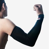High Quality Professional Breathable Anti-collision Lengthen Arm Guard Sports Elbow Arm Sleeve Warmers Breathable Pad Brace (L)