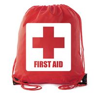 First Aid Backpack Drawstring Medical Bag for Emergencies or Epi Pen & Medicine - Red CA2500FirstAid S4