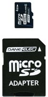 Dane-Elec 4 GB Class 4 microSDHC Flash Memory Card with SD Adapter DA-2IN1-04G-R