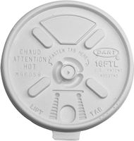 Dart 16FTL Vented Foam Lids for 16-24 oz Foam Cups, Lift n' Lock Lid - Pack of 2