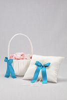 Single Ribbon Pillow and Basket Style DB71065FBRP, Ivory