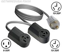 Y Adapter/Converter 10.30P 3-Prong Plug To 6-50R Welder 3-PIN & 10-30R Dryer Receptacle Outlet Box Dual Power Cord Splitter NEMA