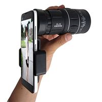16x52 Dual Focus, Do co-sport Monocular Telescope Camping Wildlife Hunting Surveillance Traveling BAK4 Prism Scope Waterproof Monocular Optics Zoom Bright (Telescope with cellphone holder)