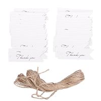WINOMO 100pcs Thank You Kraft Paper Gift Tag White Wedding Favor Tag with 10M Twine
