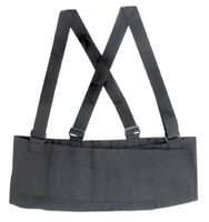 DMI Deluxe Work Belt Back Support Brace Lumbar Support with Adjustable, Removable Shoulder Straps, Fits 28-40, Black