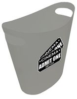 New! 2 Gallon Slim Style Wastebasket in a Grey Plastic Finish That Features Your Choice of a Novelty Theme Logo and a Free Trash Can Liner! (Admit One)