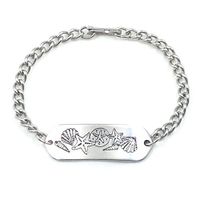 MakeMeThis Seashells ID Bracelet IDB-07 - Stainless Steel - Non Allergenic - Adult, Youth & Child Sizes
