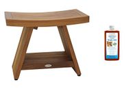 AquaTeak Patented 24" Asia Teak Shower Bench with Shelf & AquaTeak Premium Teak Oil
