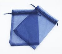 AEAOA 4x6 Inch Organza Bags Drawstring Wedding Favor Bags Organza Gift Pouches Bags for Wedding Jewelry Party (50 Pieces, Navy Blue)