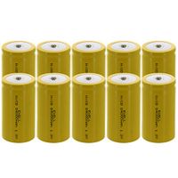 10x Exell D Size 1.2V 4000mAh NiCD Button Top Rechargeable Batteries for medical instruments/equipment, electric razors, toothbrushes, radio controlled devices, electric tools