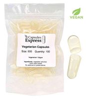 Capsules Express- Size 000 Clear Empty Vegan Capsules 100 Count - Kosher and Halal Certified - Gluten-Free Vegetarian/Vegetable Pill Capsule - DIY Powder Filling