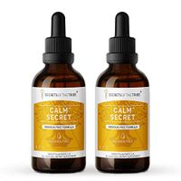 Calm Secret Alcohol-Free Liquid Extract, Organic Herbs (Brahmi, Valerian, Passionflower) Tincture Supplement (2x4 FL OZ)