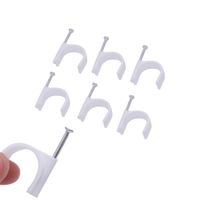 Round Cable Wire Clips 8mm/12mm/16mm（300pc） Cable Management RG6 RG59 CAT5 CAT6 RJ45 Electrical Ethernet Dish TV Speaker Wire Cord Tie Holder Coaxial Nail Clamps-White (8mm+12mm+16mm)