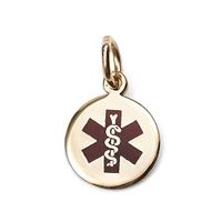 14k USA Gold Small Medical Alert Charm w Free Engraving