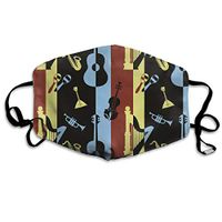 XZX2018 Guitar Piano Drums Anti-dust Mouth Face Masks Solid Warm Full Printed Earloop Adjustable Reusable for Women and Men