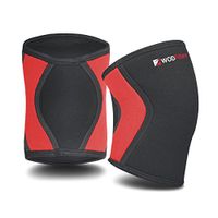 WODFitters Compression Knee Sleeves Pair - 5 mm Neoprene Athletic Knee Brace Patella Support for Weight and Powerlifting, Arthritis, ACL, Meniscus Tear, Joint Pain Relief, Fit Recovery, Running Sports
