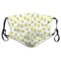 Fashion Comfortable Windproof mask,Abstract Design Watercolor Paint Romantic Style Tiny Lemons On Branch,Printed Facial Decorations for Unisex S