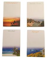 Escape from Reality Tropical Themed Notepads ~ Destination: Vacation, Life's a Beach, Word Hard Play Hard, Life is Good (4 Pads; 4” x 6” Each; 40 Sheets Each)