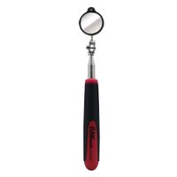 Ullman Devices HTE-LT2 Round Inspection Mirror - Swivel Free LED Telescopic Mirror with Quick Release Tab, Stainless Steel Handle
