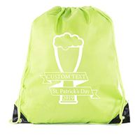 Custom St Patrick's Day Backpack Personalized Drawstring Bags, Reusable Gift bag - 6PK Lime CE2500Patty S3