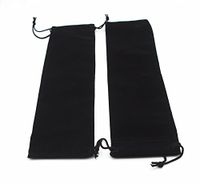 Pack of 10 Velvet Gift Bags Drawstring Jewelry Pouches Candy Bags Wedding Favors (10" x 3", Black)