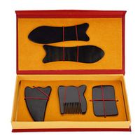 Natural Water Buffalo Horn Gua Sha Smooth 5pcs Guasha Massage Tool Board of Body