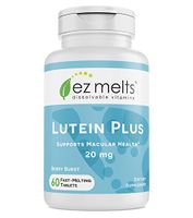 EZ Melts Lutein Plus with Zeaxanthin and Zinc, 20 mg, Sublingual Vitamins, Vegan, Zero Sugar, Natural Berry Flavor, 60 Fast Dissolve Tablets