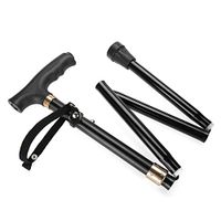 Folding Walking Sticks Aluminum Alloy Cane with LED Light, Height Adjustable Lightweight Crutches with Non-Slip Nails, Foldable for Seniors and Disabled Walking, Trekking Poles and Hiking