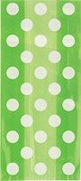 Lime Green Polka Dot Cellophane Bags, 20ct