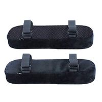 Artibetter 2PCS Memory Foam Armrest Pad Chair Armrest Pads Ultra-Soft Elbow Pillow Support with Strap (Black)