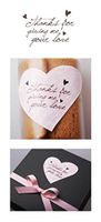 Thank You Label Envelopes Stickers Self-adhesive Pink Love Heart Retro Thank You Kraft Paper Stickers Card DIY Decorative Adhesive Label Decal For Wedding Party Gift Packaging Bake Decoration(Pink-60)