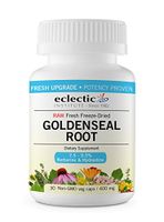 Eclectic Goldenseal Root 400 Mg Fduv with Glass, Blue, 30 Count