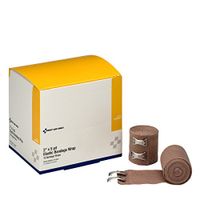 First Aid Only 2" X 5 Yd. Elastic Bandage, Latex-free With Two Fasteners, 18-Count Boxes