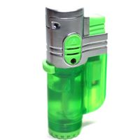 T19 Green Color Triple Flames Refillable Butane Torch Lighter - Flame Lock - 3 Inch - Unboxed