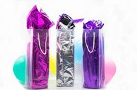 Clear Wine Gift Bags (12pcs) 4x12.5 inch,Customizable and Reusable for Weddings, Birthdays, Dinner Parties, Holidays