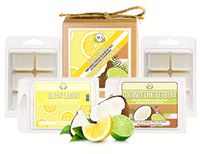 Aira Soy Wax Melt Variety Pack - Organic, Vegan, Kosher, Scented Soy Wax Cubes w/Essential Oils - No Chemical 100% Soy Wax Melts for Melters - Hand Poured - Clean Lemon & Coconut Lime - 4 Pack