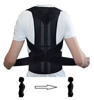Posture Support | Full Back Brace | Back Straightener Posture Corrector to Improve Posture for Men and Women for Kyphosis Scoliosis (M: Waist Length fits 31.4-37.4", Black)