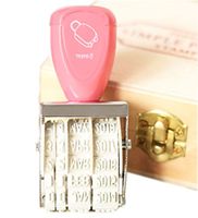 Easy Grip Adjustable Date Stamper 4 Bands, Red