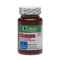 Medline NON256125 Curad Sterile Latex Free Iodoform Packing Strip, 1" x 5 yd (Pack of 12)