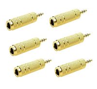 Liyafy Gold Plated Audio Convertor for Audio Earphone1/8 inch 3.5mm Male Plug to 1/4 inch 6.5mm Female Jack Stereo Adapte 6Pcs