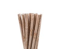 Designer Paper Straws (Woodgrain, 25)