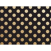 Black with Metallic Gold Dots 30" x 50' Gift Wrap Roll