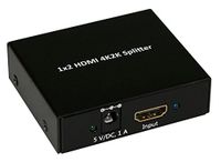 Xtrempro HDMI Splitter Powered Hub 4K 2K Full 3D W/ 3Gbps Bandwidth 1 in 2 Out/ 1 to 2 - Black (62002)