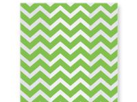 Small Green Chevron Zig Zag Striped 7x2x4" Cello Party Treat Food Snack Bags (10 ct)