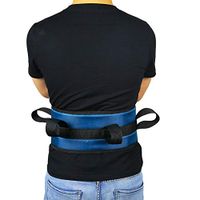 Gait Belt with 4 Handles, Adjustable Medical Waist Transfer Belt, Patient Lift Strap, Blue