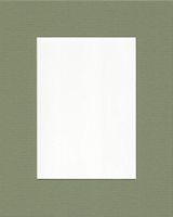 Pack of (2) 20x24 Moss Green Picture Mats with White Core, Bevel Cut for 16x20 Picture, with 1/8" Foam Core and Clear Bags