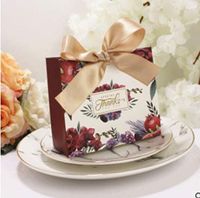5pcs European Candy Boxes with Ribbon Thank You Wedding Favors Gift Box Package Birthday Party Favor Bags