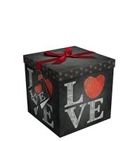 Gift Box 6x6x6 Amrita Love Pop up in Seconds comes with Decorative Ribbon mounted on the lid A Gift Tag and Tissue Paper - No Glue or Tape Required