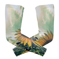 LEVEIS Sunflower Photograph Arm Sleeves UV Protection for Men Women Sunblock Protective Gloves Running Golf Cycling Driving Long Arm Cover 1 Pair